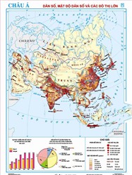 Bản đồ Châu Á - Mật độ dân số và các đô thị lớn